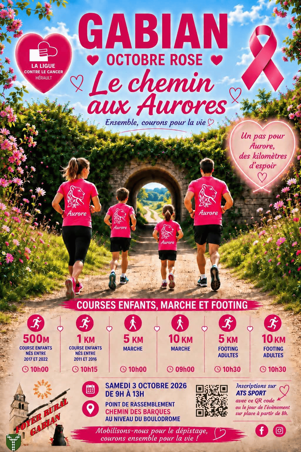 Octobre rose gabian « le chemin aux aurores »