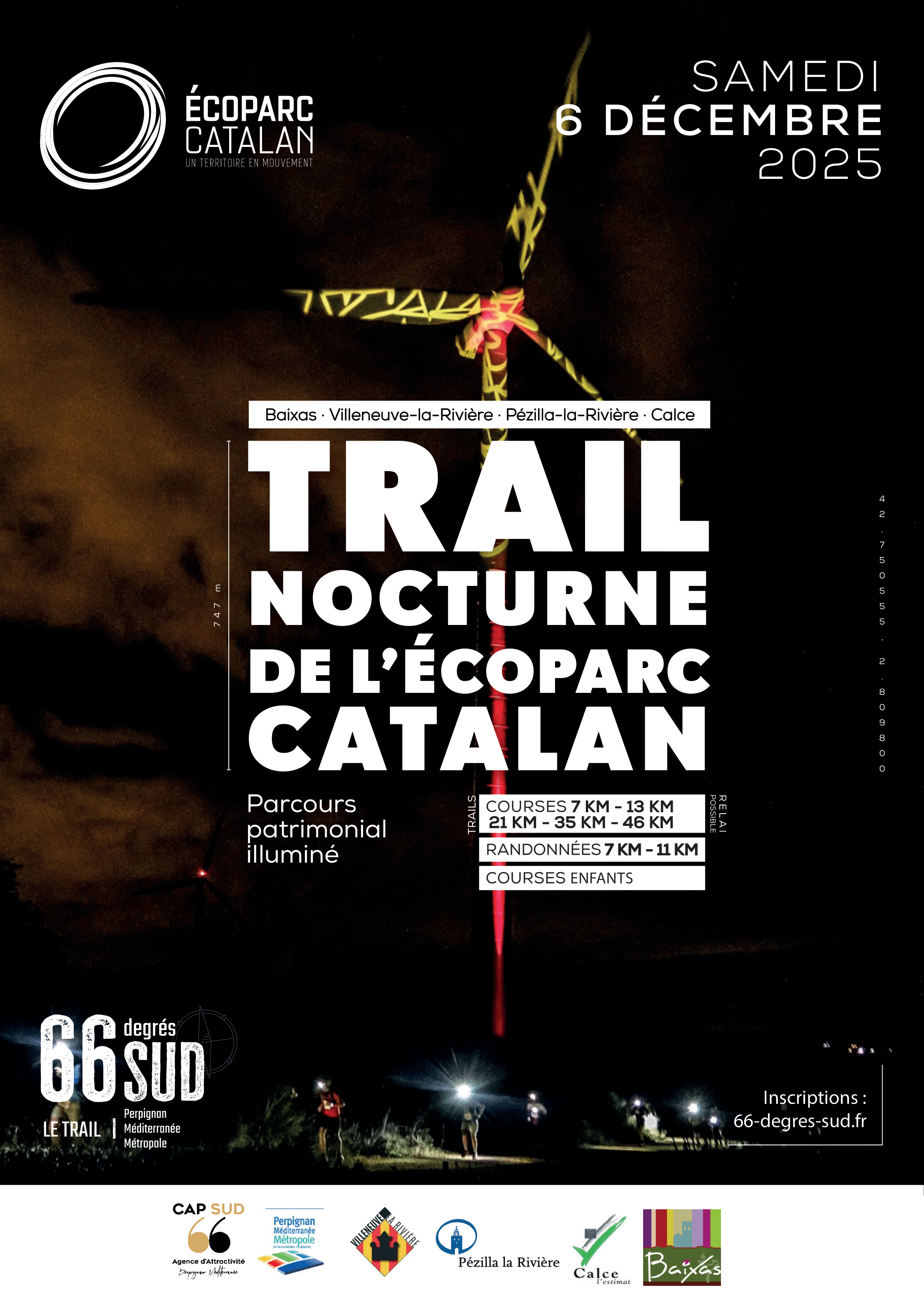 66 degrés sud - trail nocturne de l'ecoparc catalan