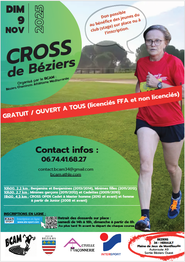 Cross beziers bcam -gratuit, ouvert à tous-
